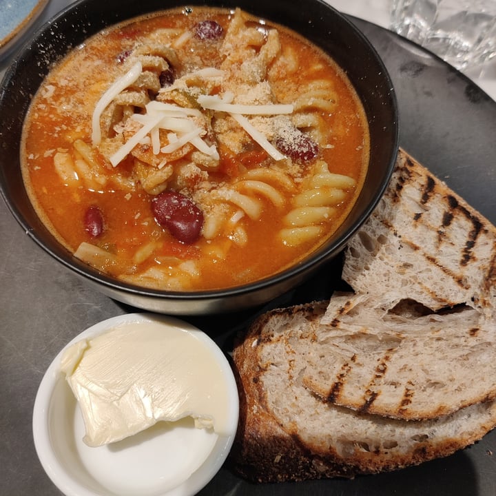 photo of Kafé Plattan minestrone soup shared by @enkelvegan on  04 Dec 2023 - review