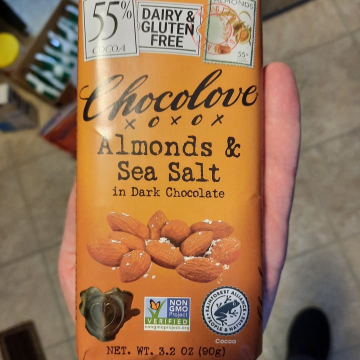 photo of Chocolove Almonds & Sea Salt in Dark Chocolate 55% shared by @anonvegan on  04 Sep 2023 - review