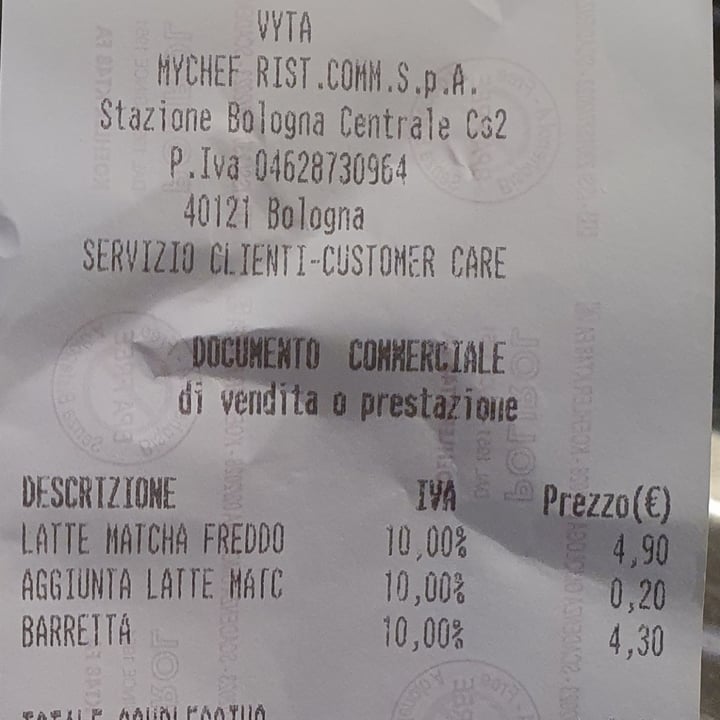 photo of Vyta Santa Margherita Latte matcha freddo avena shared by @zianena on  29 Sep 2023 - review