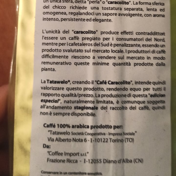 photo of Tatawelo Cafè Caracolito per moka shared by @fedegoesgreen on  14 Oct 2024 - review