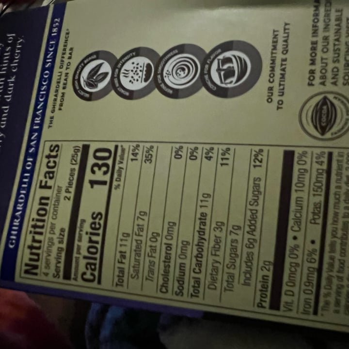 photo of Ghirardelli Intense Dark 72% Cacao Chocolate shared by @allycat38 on  03 Jan 2024 - review