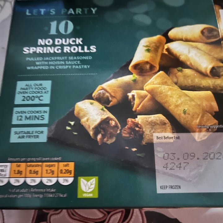 photo of Let’s Party No Duck Spring Rolls -Aldi shared by @infinitelove on  27 Jan 2025 - review