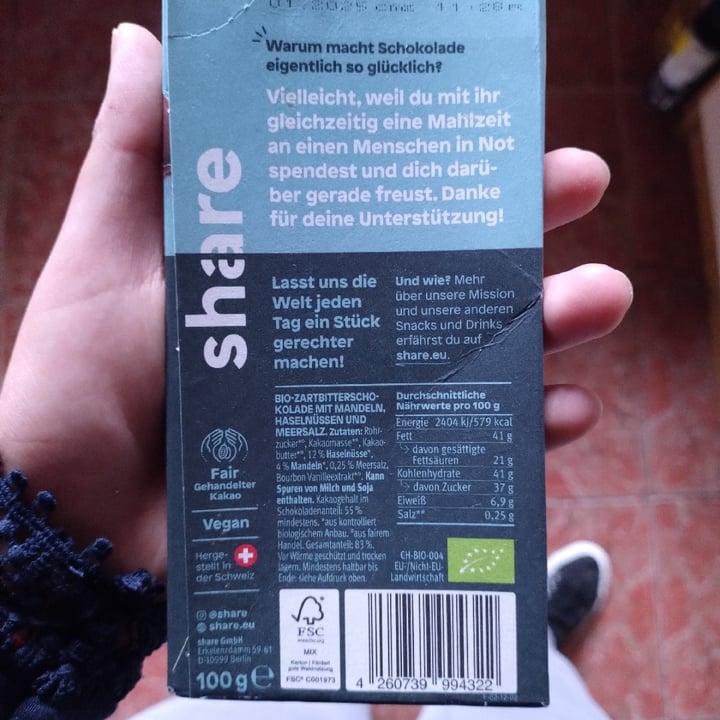 photo of Share Schokolade Nuss & Meersalz shared by @catamartins on  26 Oct 2024 - review