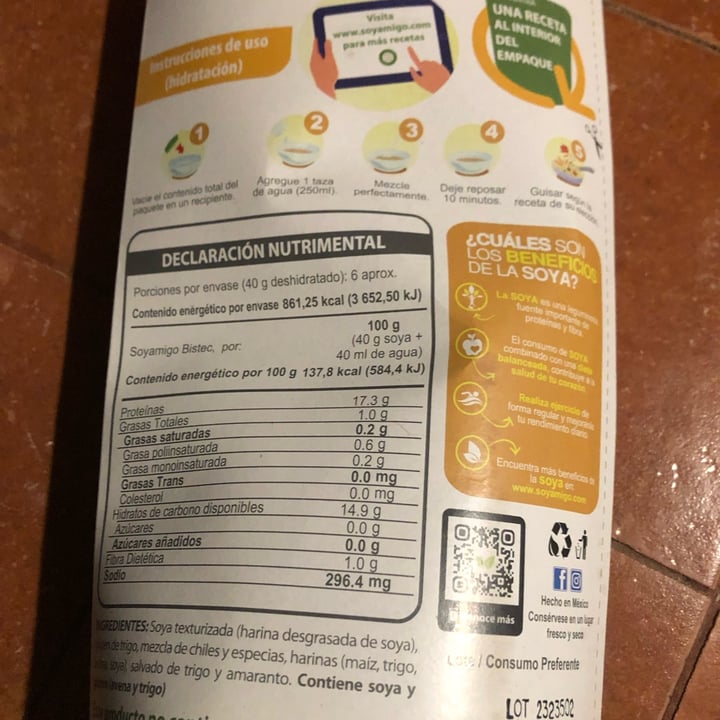 photo of Soyamigo texturizada sabor a bistec shared by @marybell on  13 Jun 2024 - review