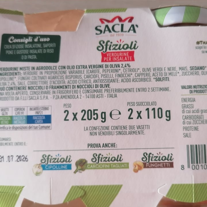 photo of Sacla verdurine per insalate shared by @lacla2022 on  01 Sep 2024 - review