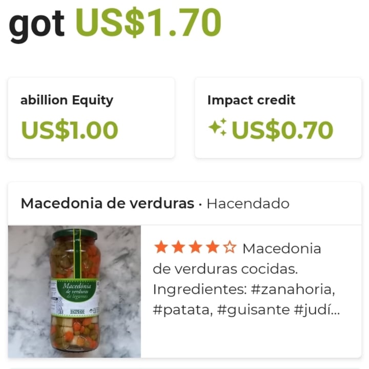 photo of Hacendado Macedonia de verduras shared by @animalsvoices on  13 Sep 2023 - review