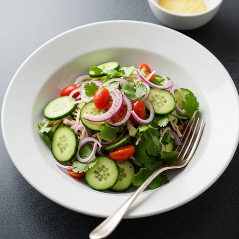 Crispy Smashed Potato & Cucumber Salad with Creamy Vegan Tahini-Miso Dressing