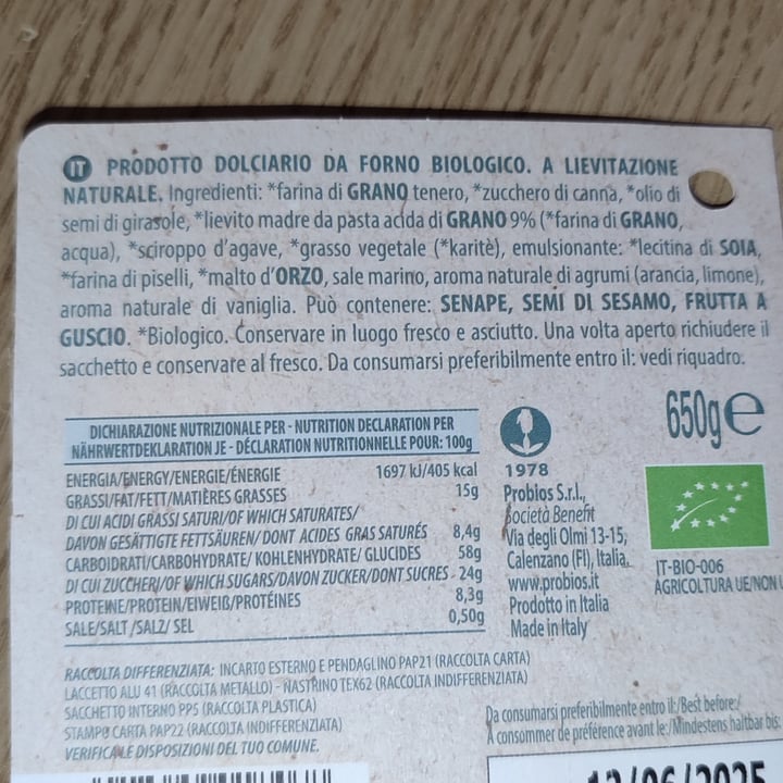 photo of Probios Colomba di Pasqua shared by @marty3110 on  25 Apr 2025 - review