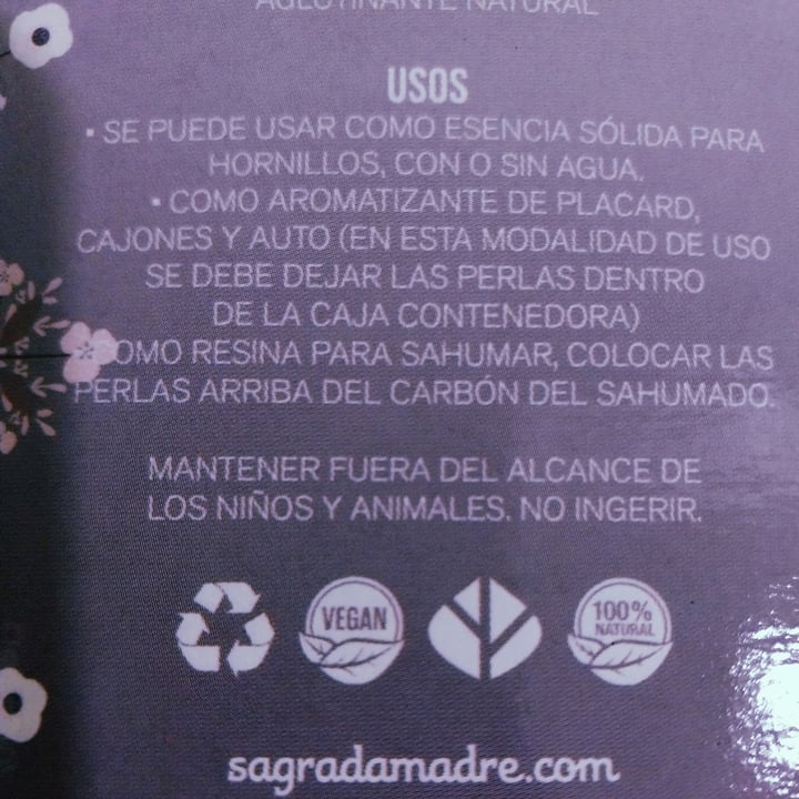 photo of Sagrada madre Perlas Aromáticas Coco shared by @nanicuadern on  25 Sep 2024 - review