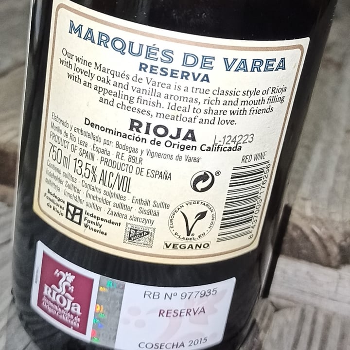 photo of Marqués de Varea Reserva shared by @neushoorn on  13 May 2024 - review