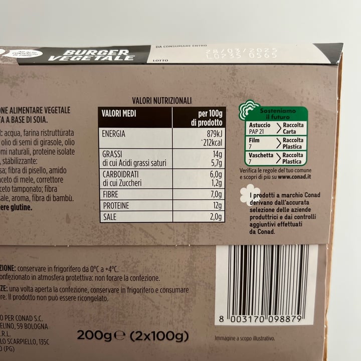photo of Conad Burger Vegetale shared by @lauradeluca on  08 Mar 2025 - review