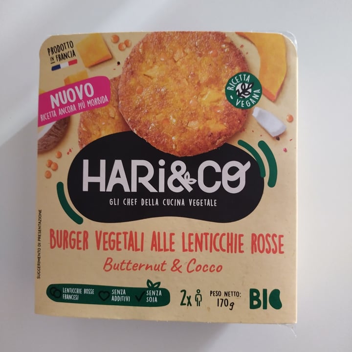 photo of Hari&Co burger vegetali lenticchie rosse zucca e cocco shared by @giusvisions on  16 Jun 2025 - review