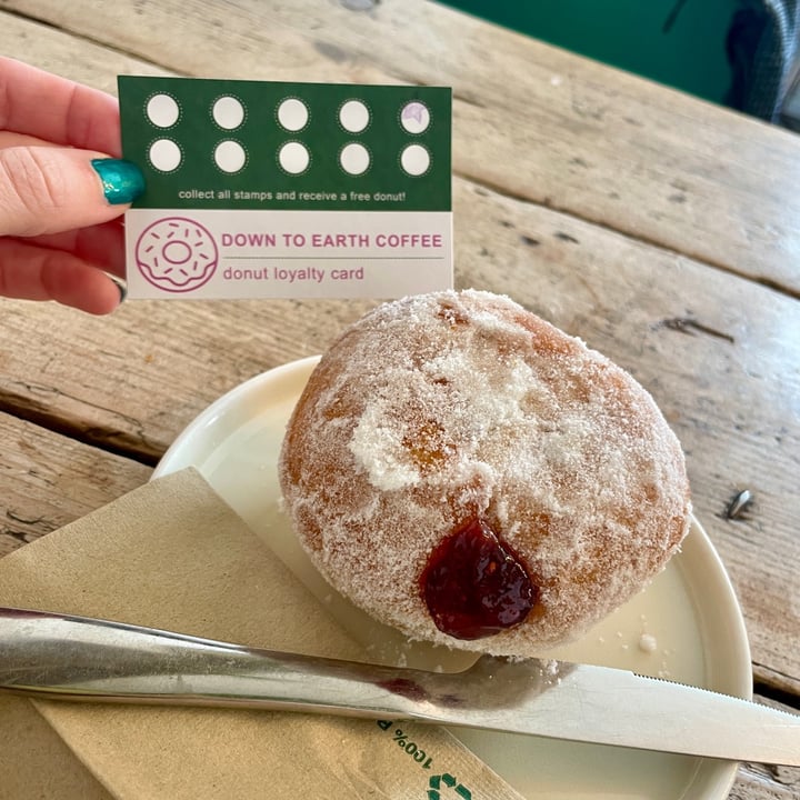 photo of Down To Earth Coffee Vegan Raspberry Jam Doughnut shared by @rebeccag on  28 Jan 2024 - review