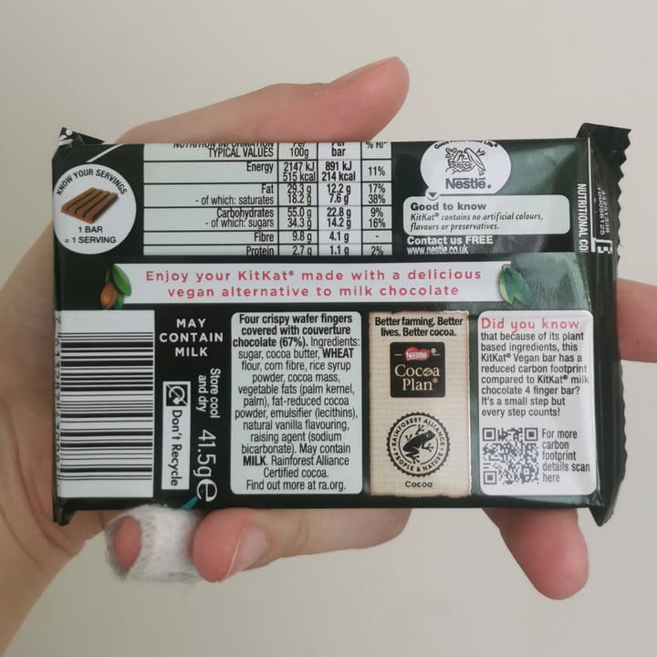 photo of Nestlé Kitkat Vegan shared by @arualtyrell on  18 Mar 2024 - review