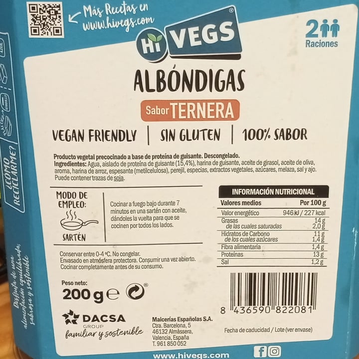 photo of Hi vegs Albóndigas sabor ternera shared by @titoherbito on  14 Apr 2024 - review