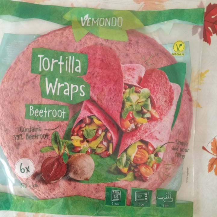photo of Vemondo Tortilla wraps beetroot shared by @elaisa-veg on  02 Sep 2023 - review