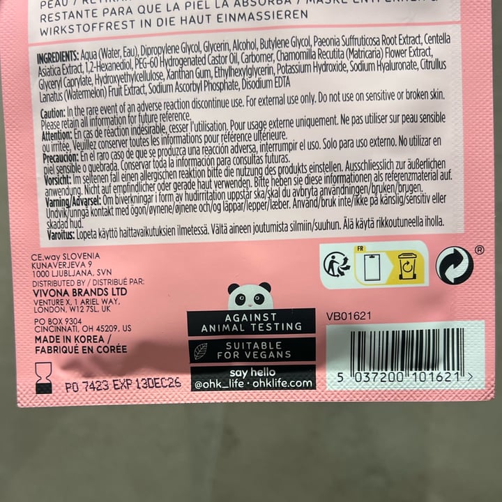 photo of OhK_Life watermelon sheet mask shared by @paisi on  26 Feb 2025 - review