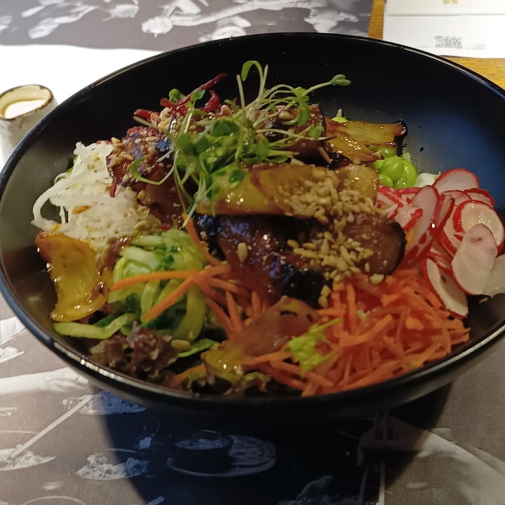 photo of Wagamama Birmingham Bullring aubergine koyo bowl shared by @veganrainbowfoxes on  29 Dec 2023 - review