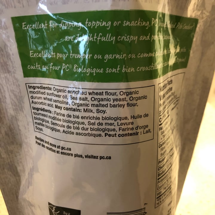 photo of PC Organics Sea Salt Baked Pita crackers shared by @sueprozak on  15 Mar 2024 - review