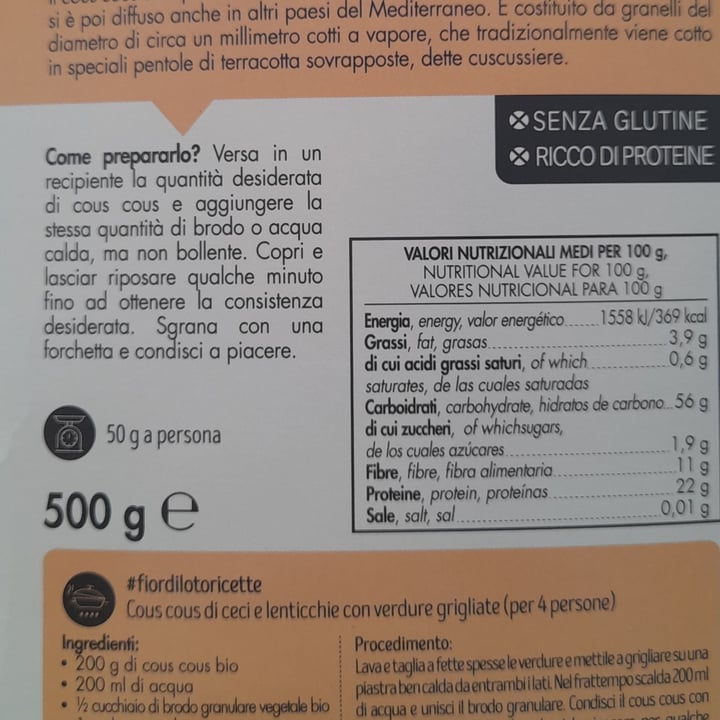 photo of Fior di Loto Cous Cous di Ceci e Lenticchie shared by @lea13 on  12 Oct 2023 - review