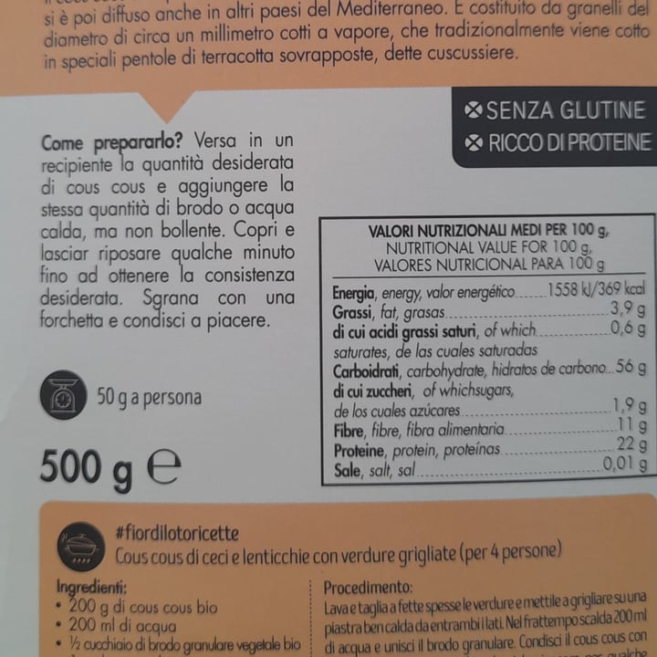 photo of Fior di Loto Cous Cous di Ceci e Lenticchie shared by @lea13 on  12 Oct 2023 - review