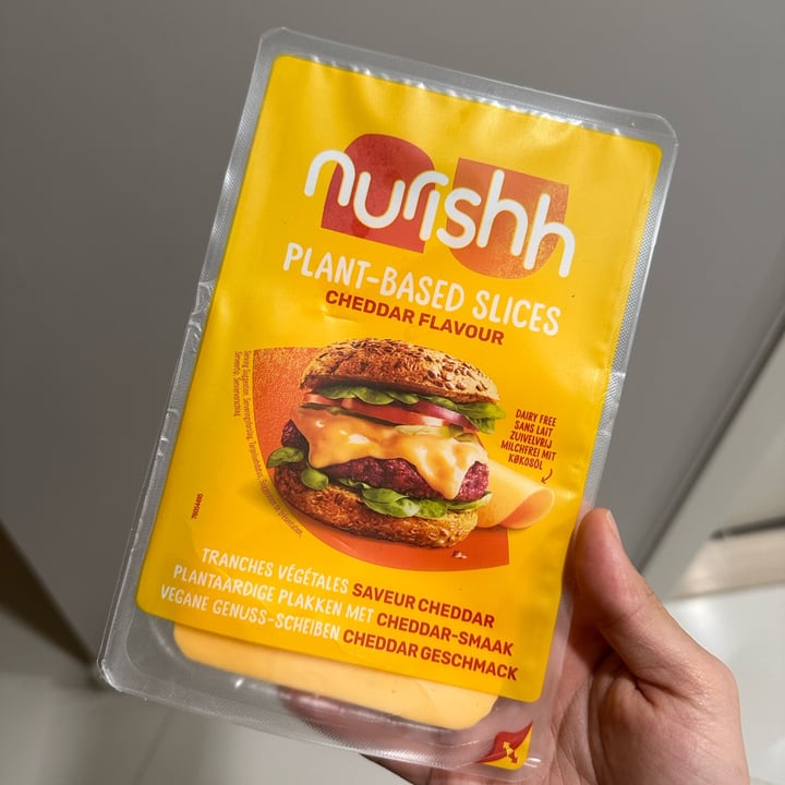 photo of Nurrish cheddar style slices shared by @thevegancreatives on  28 Mar 2024 - review