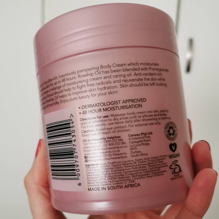 photo of Oh So Heavenly Pomegranate And Rosehip Oil Body Cream shared by @viiathevegan on  28 Apr 2024 - review