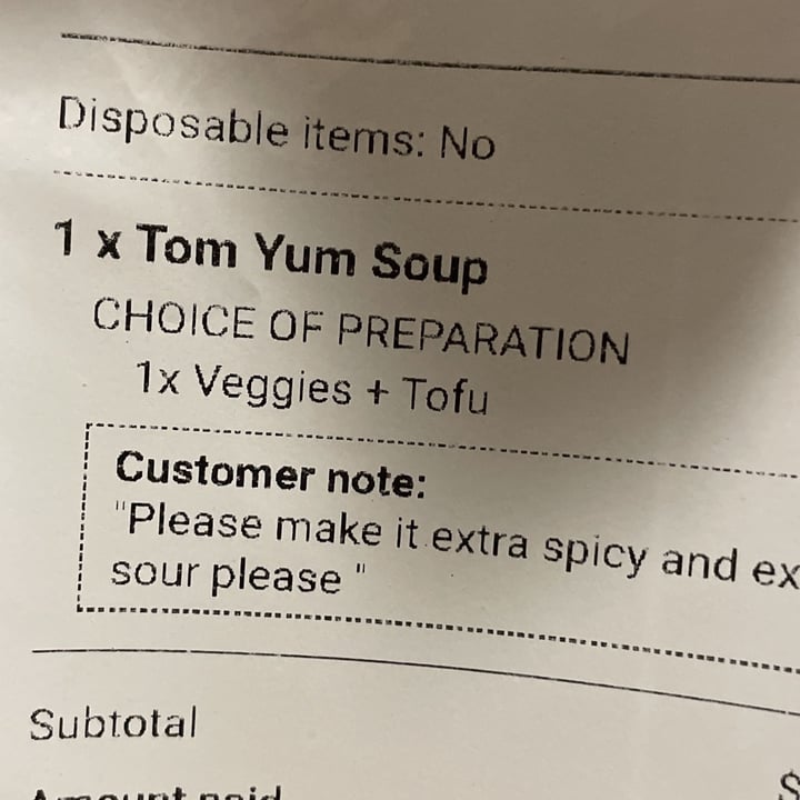 photo of U-TONG Thai Vegan Restaurant tom yum soup shared by @gayatri12 on  05 Nov 2023 - review