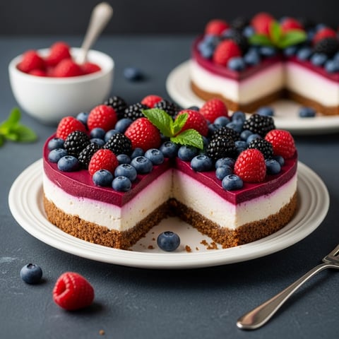 Easy No-Bake Berry Vegan Cheesecake: Dairy-Free & Gluten-Free Delight