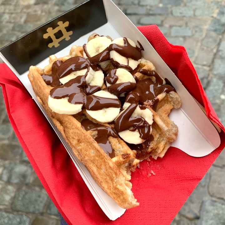 photo of Veganwaf' Vegan waffle with chocolate and banana shared by @vegpledge on  05 Feb 2024 - review