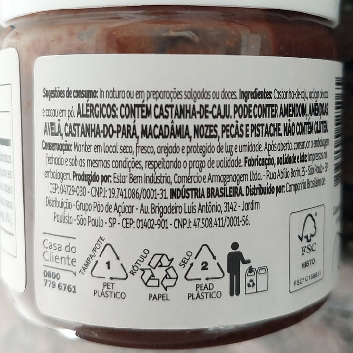 photo of Taeq Pasta De Castanha De Caju Com Cacau shared by @jcasati on  25 Sep 2025 - review
