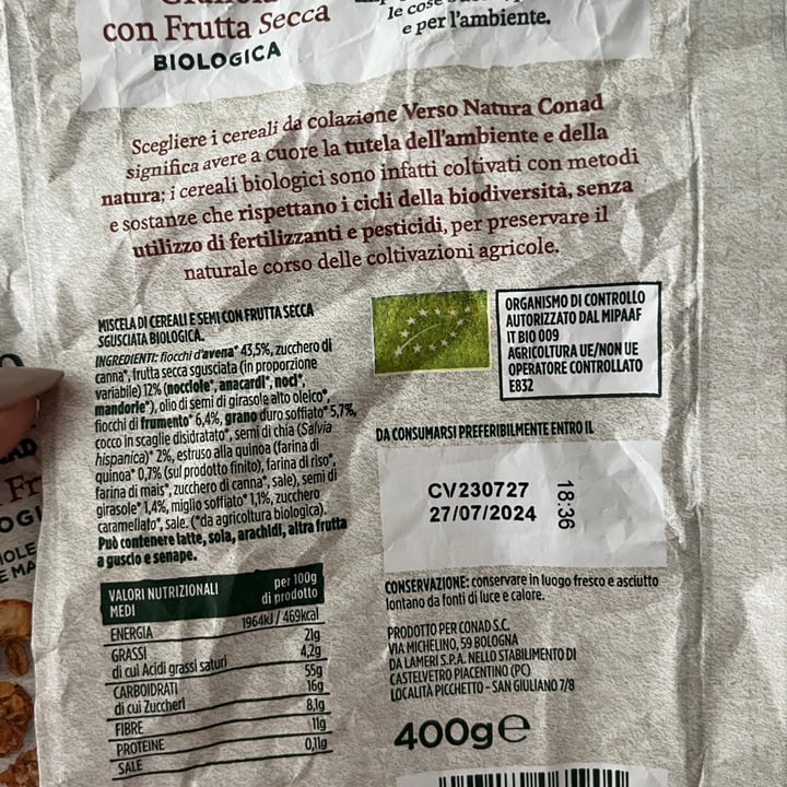 photo of Conad Verso Natura Granola con frutta secca shared by @marisolmarch on  20 Sep 2023 - review