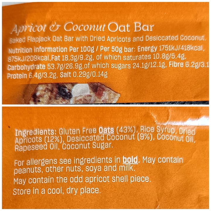 photo of Deliciously Ella Apricot Coconut Oat Bar shared by @torero on  23 Sep 2025 - review