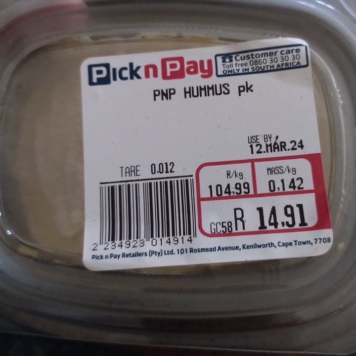 photo of Pick n Pay Hummus shared by @space999sailor on  21 Mar 2024 - review