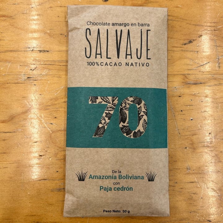 photo of SALVAJE 100% Cacao Nativo 70 de la Amazonia Boliviana con Paja Cedrón shared by @zullybee on  03 Mar 2024 - review