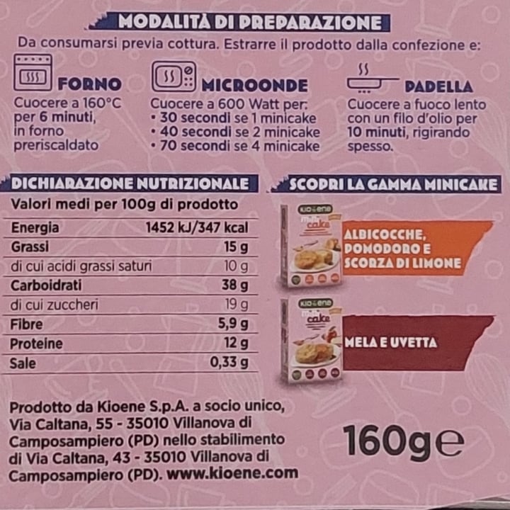 photo of Kioene Mini Cake Tortina con Cacao, Cocco e Avena shared by @gemmaviva on  18 Aug 2023 - review