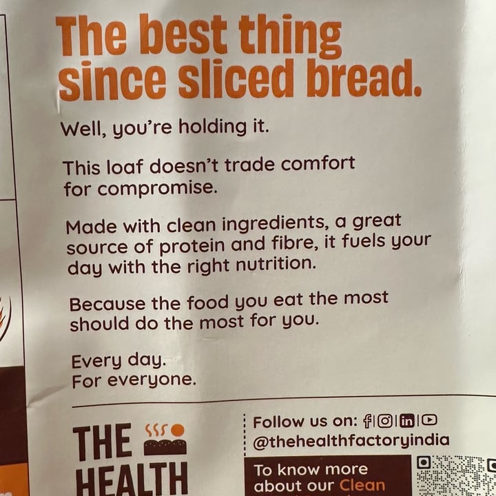 photo of The Health Factory Zero Maida Bread 100% Whole Wheat shared by @veganosaurus on  16 Sep 2025 - review
