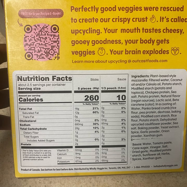 photo of Wholly veggie Mozzarella Style Sticks shared by @karthick on  15 Jan 2024 - review