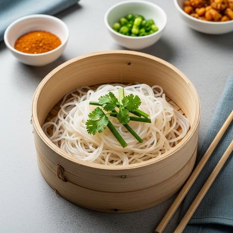 Quick & Healthy Steamed Vegan Rice Vermicelli (Bee Hoon): An Easy Pressure Cooker Recipe