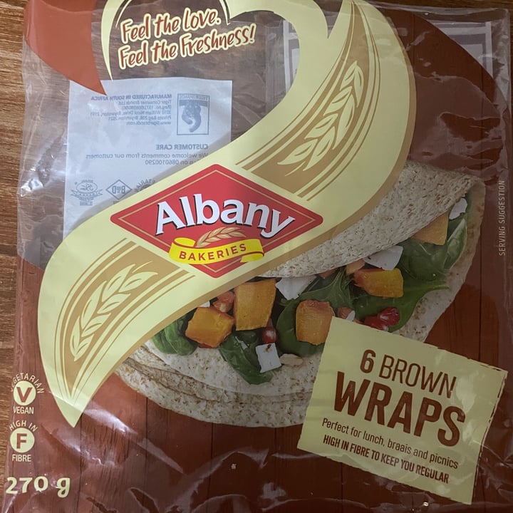 photo of Albany Bakeries Brown Wraps shared by @thehumblechickpea on  08 Oct 2023 - review