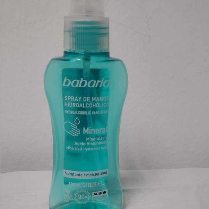 photo of Babaria Spray de manos hidroalcoholico mineral shared by @felinavegana on  05 Dec 2024 - review