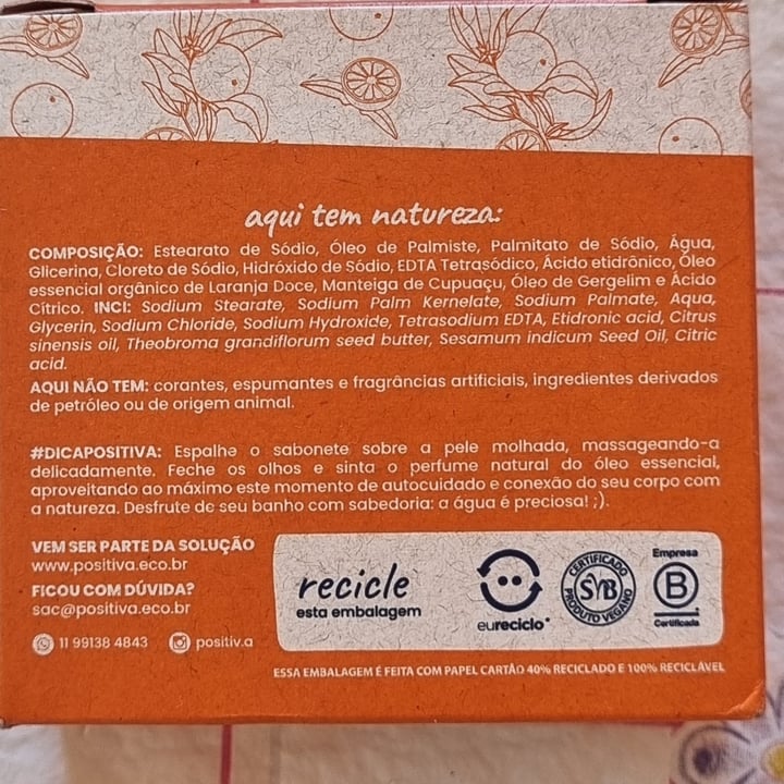 photo of Positiv.a Sabonete Vegetal Laranja Doce shared by @renatalemos on  14 Apr 2025 - review