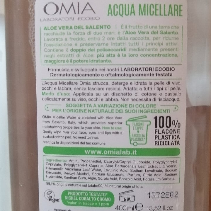 photo of Omia Acqua micellare aloe vera shared by @moth on  30 Aug 2023 - review