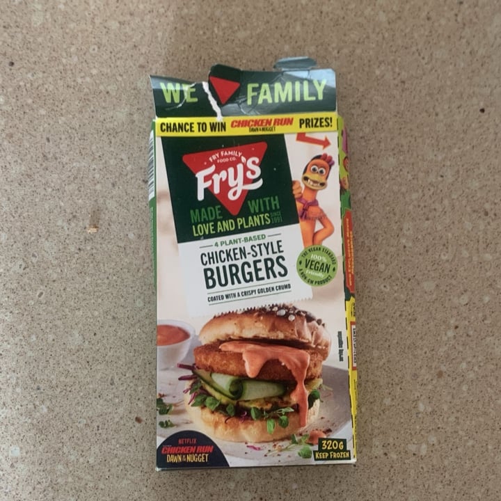 photo of Fry's Family Food 4 Plant-based Chicken-style Burgers shared by @noahtheveg on  08 Nov 2024 - review