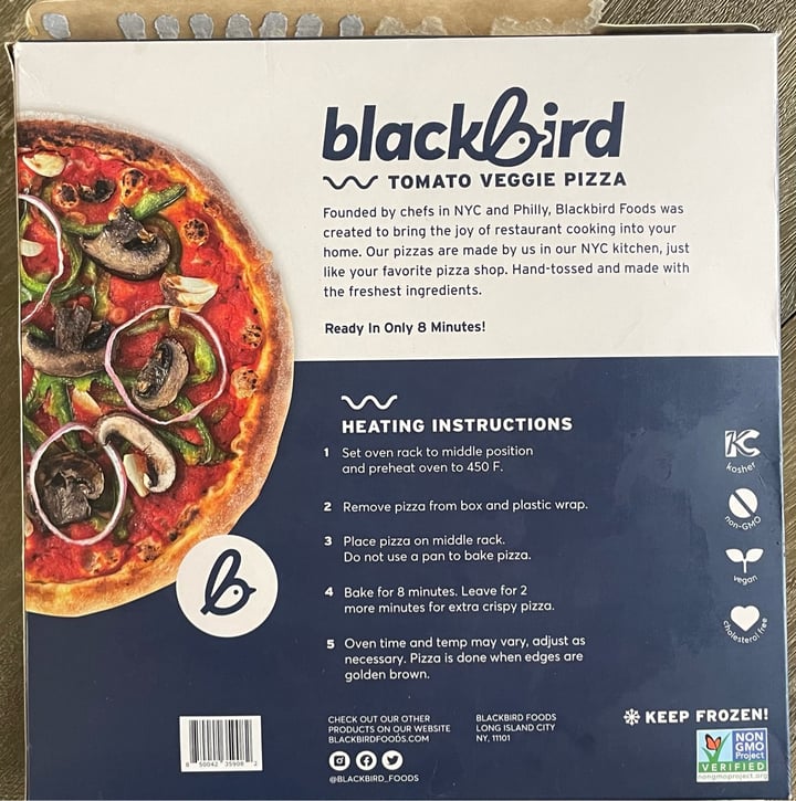 photo of Blackbird frozen pizza Blackbird Tomato Veggie Pizza shared by @islandbird on  29 Mar 2025 - review
