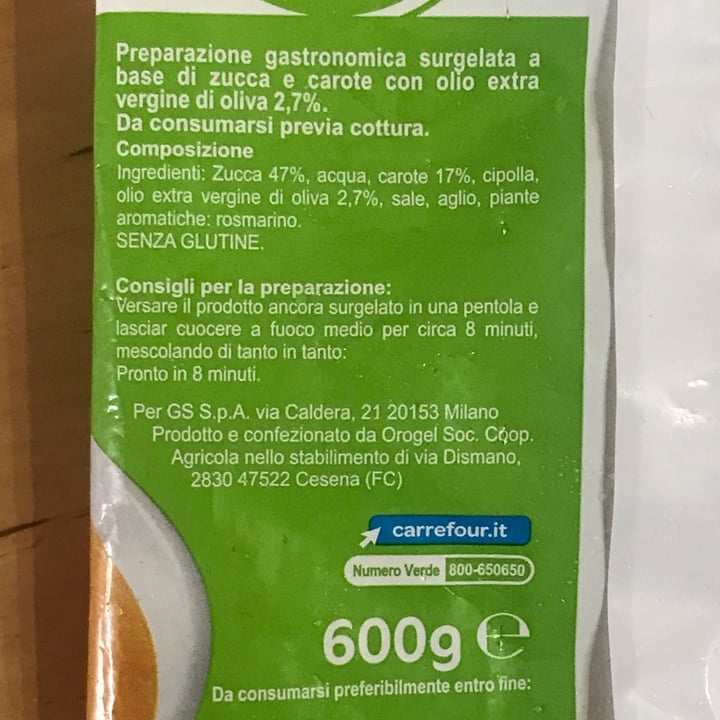 photo of Carrefour Classic Vellutata di Zucca e Carote shared by @strambajade on  23 Apr 2024 - review