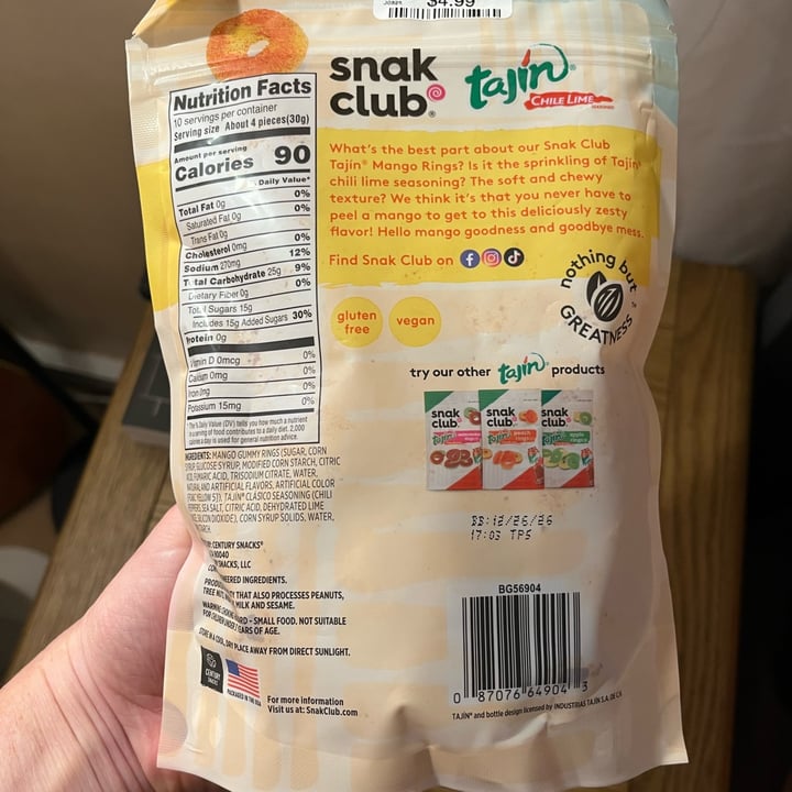 photo of Snak Club Tajin Mango Rings shared by @ameriamber on  06 Oct 2025 - review