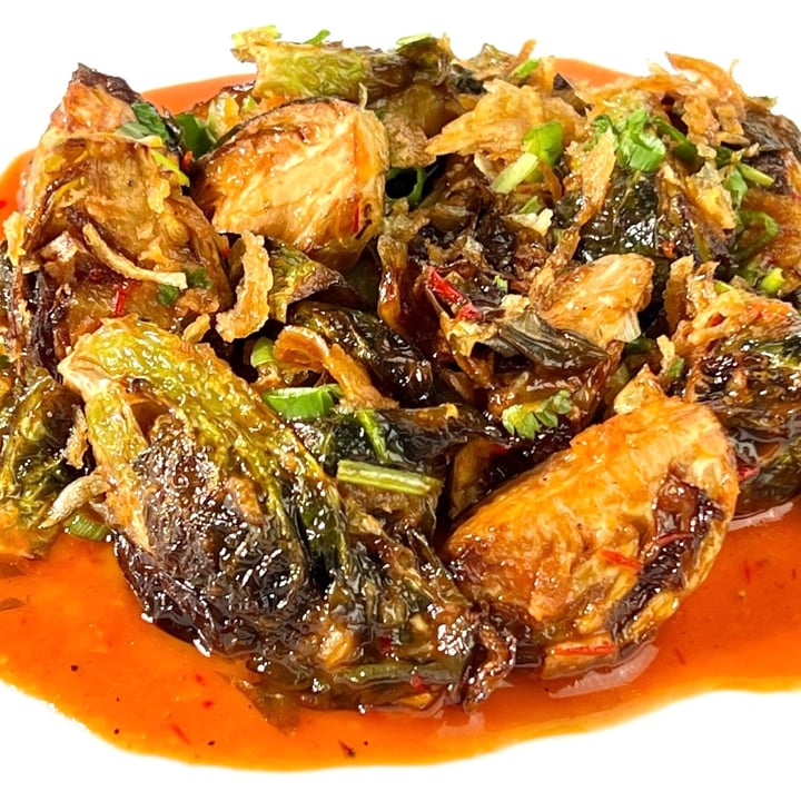 photo of Mestizo Brussels Sprouts in Chili Pineapple Sauce shared by @pdxveg on  10 Apr 2024 - review