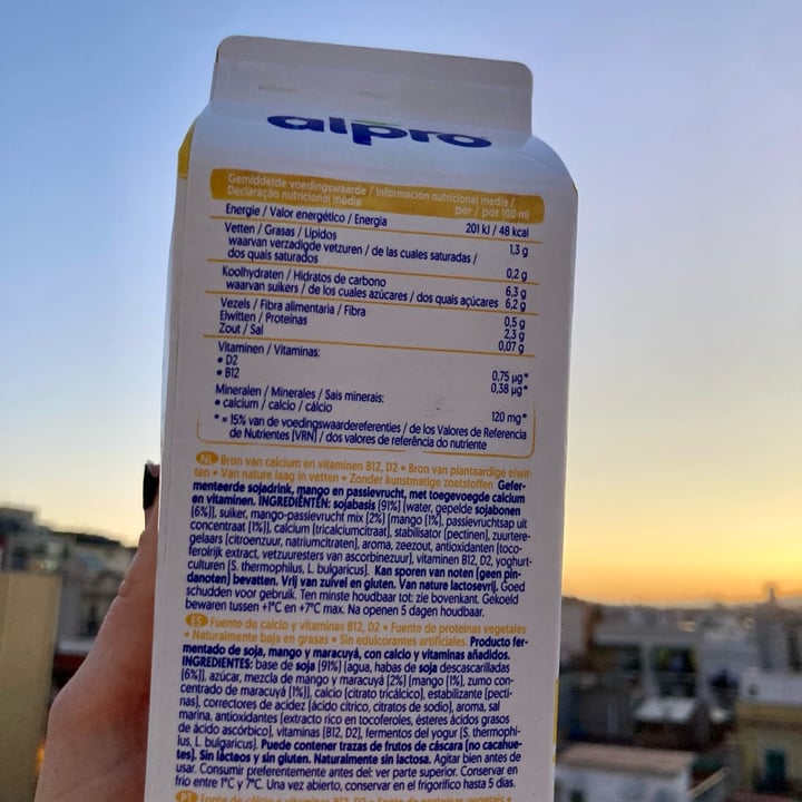 photo of Alpro plant-based alternative to yogurt drink mango-passion fruit shared by @asiayportia on  25 Apr 2024 - review