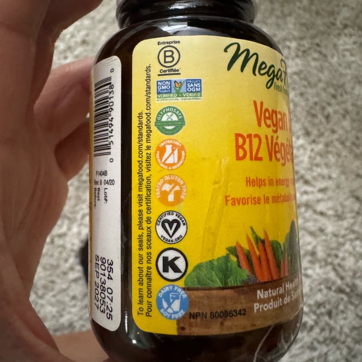 photo of MegaFood Vegan B12 shared by @carrieannburns on  04 Oct 2025 - review